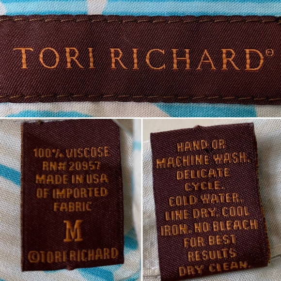 TORI RICHARD SS Aqua Hawaiian Aloha Surf Shirt M - Picture 4 of 4